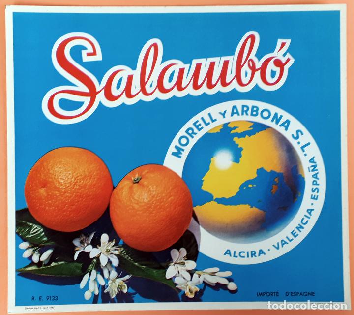Alte Etiketten: GRAN ETIQUETA CARTEL ITO NARANJAS SALAMBO MORELL Y ARBONA ALCIRA VALENCIA ANTIGUA ORIGINAL K5