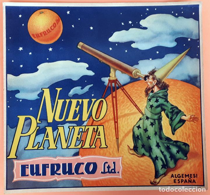 Etiquetas antiguas: GRAN ETIQUETA CARTEL ITO NARANJAS NUEVO PLANETA MAGO EUFRUCO ALGEMESI VALENCIA GRANDE ORIGINAL K2
