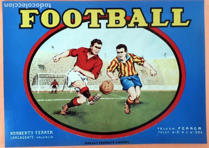 Old Labels: CARTEL ITO ETIQUETA NARANJAS FUTBOL FOOTBALL PEQUE&Ntilde;A NORBERTO FERRER CARCAGENTE VALENCIA ORIGINAL K2