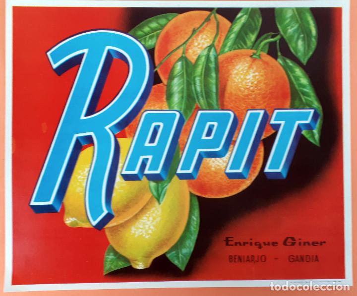 Alte Etiketten: GRAN ETIQUETA CARTEL ITO NARANJAS RAPID ENRIQUE GINER BENIARJO GANDIA GRANDE ORIGINAL