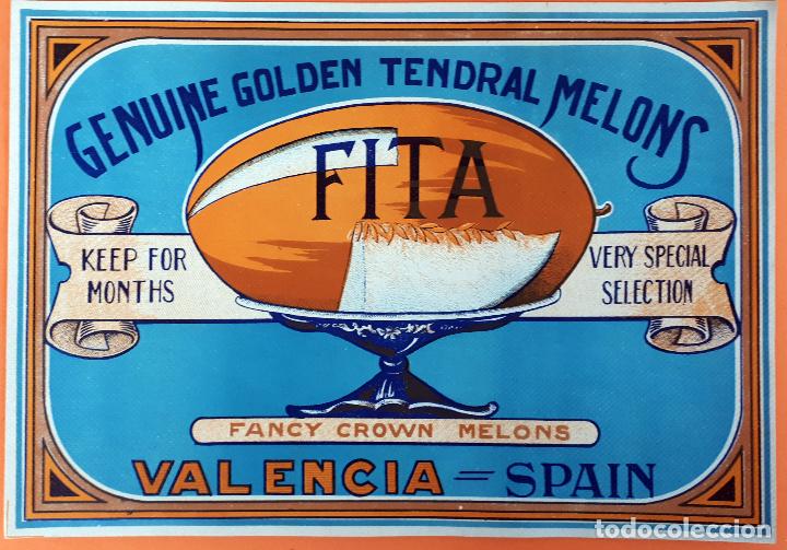 Etiquetas antiguas: GRAN ETIQUETA CARTEL ITO MELONES FITA VERY SPECIAL FANCY CROWN MELONS VALENCIA GRANDE ORIGINAL K3