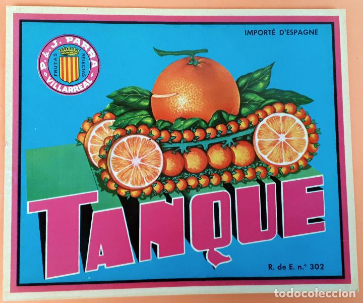Etiquetas antiguas: GRAN ETIQUETA CARTEL ITO NARANJAS TANQUE P J PARRA VILLARREAL CASTELLON GRANDE ORIGINAL K1