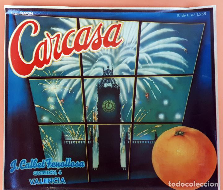 Old Labels: GRAN ETIQUETA CARTEL ITO NARANJAS CARCASA CALBET FENOLLOSA AYUNTAMIENTO VALENCIA GRANDE ORIGINAL K3