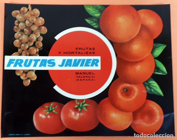 Old Labels: GRAN ETIQUETA CARTEL ITO NARANJAS JAVIER FRUTAS MANUEL VALENCIA GRANDE ORIGINAL K7