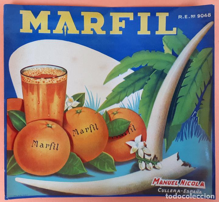 Etiquetas antigas: GRAN ETIQUETA CARTEL ITO NARANJAS MARFIL MANUEL NICOLA COLMILLOS CULLERA VALENCIA GRANDE ORIGINAL K1