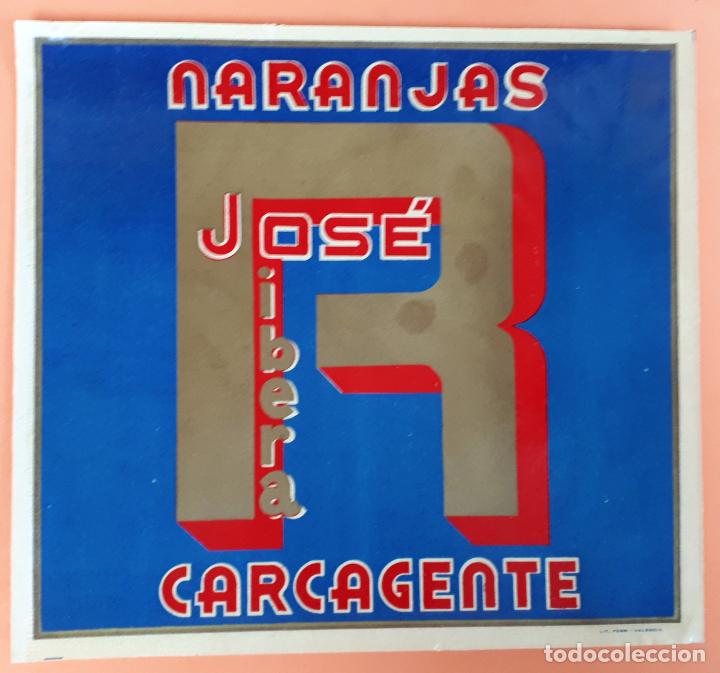 Old Labels: GRAN ETIQUETA CARTEL ITO NARANJAS JOSE RIVERA CARCAGENTE VALENCIA GRANDE ORIGINAL