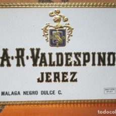 Etiquetas antiguas: ANTIGUOA ETIQUETA A-R- VALDESPINO JEREZ MALAGA NEGRO DULCE
