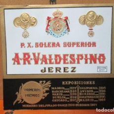 Etiquetas antiguas: ANTIGUA ETIQUETA, P.X. SOLERA SUPERIOR A-R- VALDESPINO JEREZ