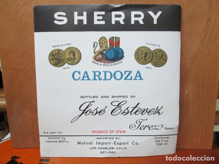 Etiquetas antigas: ANTIGUA ETIQUETA, SHERRY CARDOZA, JOSE ESTEVE JEREZ
