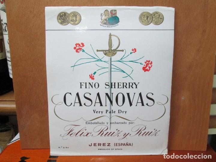 Etiquetas antigas: ANTIGUA ETIQUETA, FINO SHERRY CASANOVAS