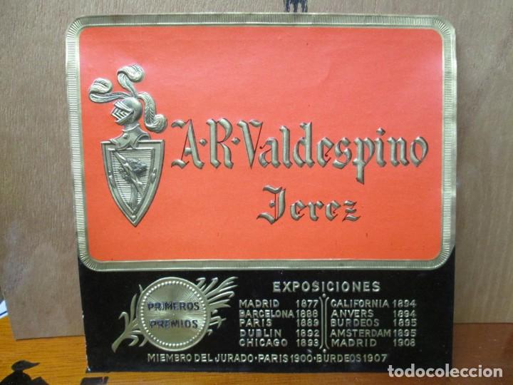 Old Labels: ANTIGUA ETIQUETA,A-R-VALDESPINO JEREZ