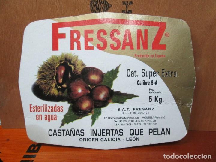 Old Labels: ANTIGUA ETIQUETA, CASTA&Ntilde;AS INJERTAS QUE PELAN ORO, DE FRESSANZ, ORIGEN GALICIA LEON