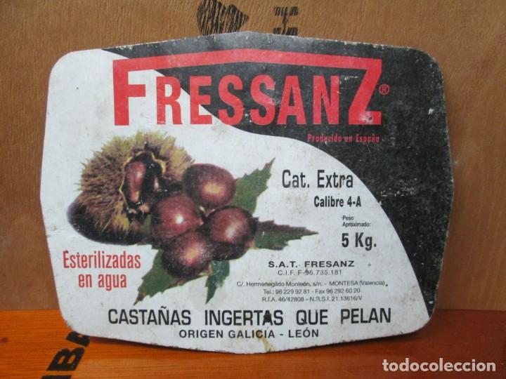 Old Labels: ANTIGUA ETIQUETA, CASTA&Ntilde;AS INJERTAS QUE PELAN ETIQUETA NEGRA, DE FRESSANZ, ORIGEN GALICIA LEON
