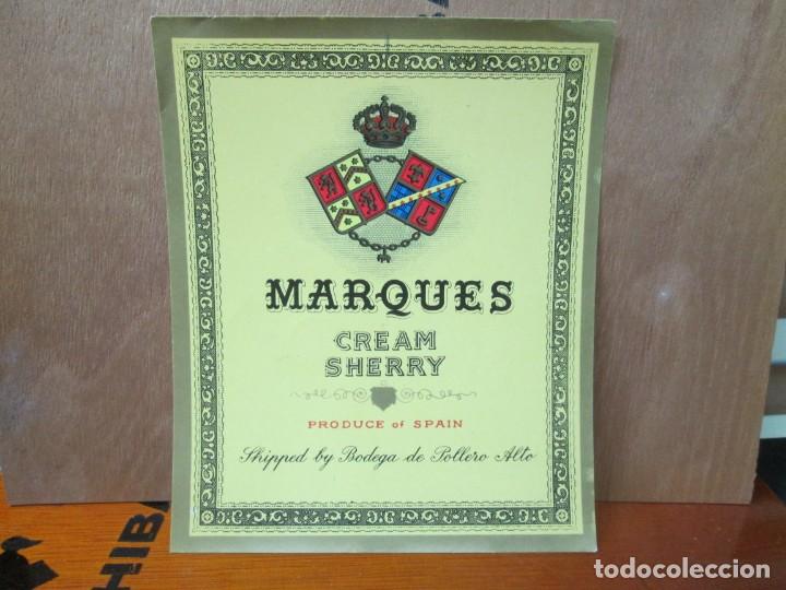 Old Labels: ANTIGUA ETIQUETA,MARQUES CREAM SHERRY