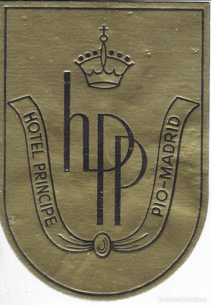 Etiquetas antiguas: ANTIGUA ETIQUETA DEL HOTEL PRINCIPE PIO DE MADRID