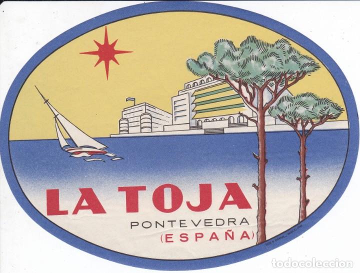 Etiquetas antiguas: ANTIGUA ETIQUETA DEL HOTEL DE LA TOJA DE PONTEVEDRA (TAMA&Ntilde;O 15cm X 11,3cm)
