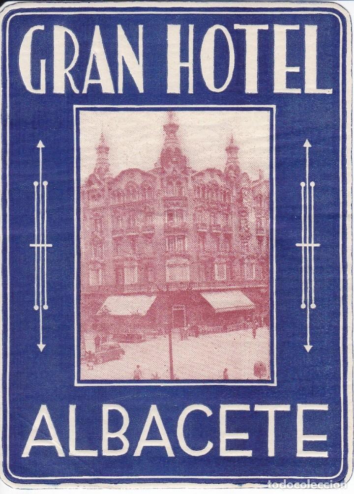 Etiquetas antiguas: ANTIGUA ETIQUETA DEL GRAN HOTEL DE ALBACETE