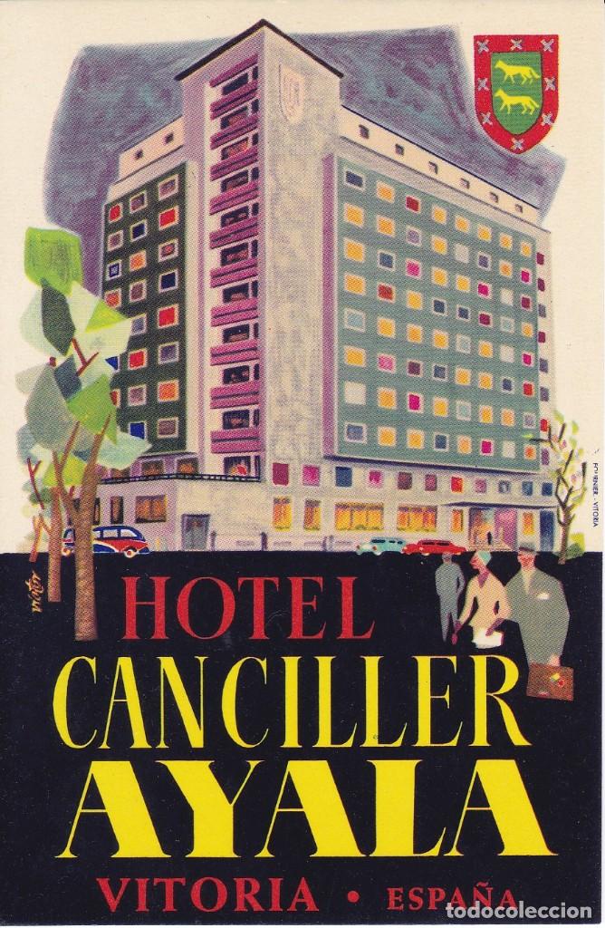 Etiquetas antiguas: ANTIGUA ETIQUETA DEL HOTEL CANCILLER AYALA DE VITORIA