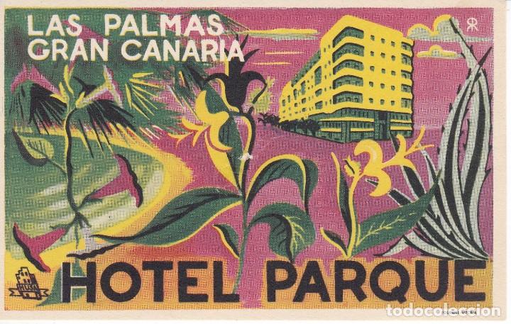 Etiquetas antiguas: ANTIGUA ETIQUETA DEL HOTEL PARQUE DE LAS PALMAS DE GRAN CANARIA (CANARIAS)