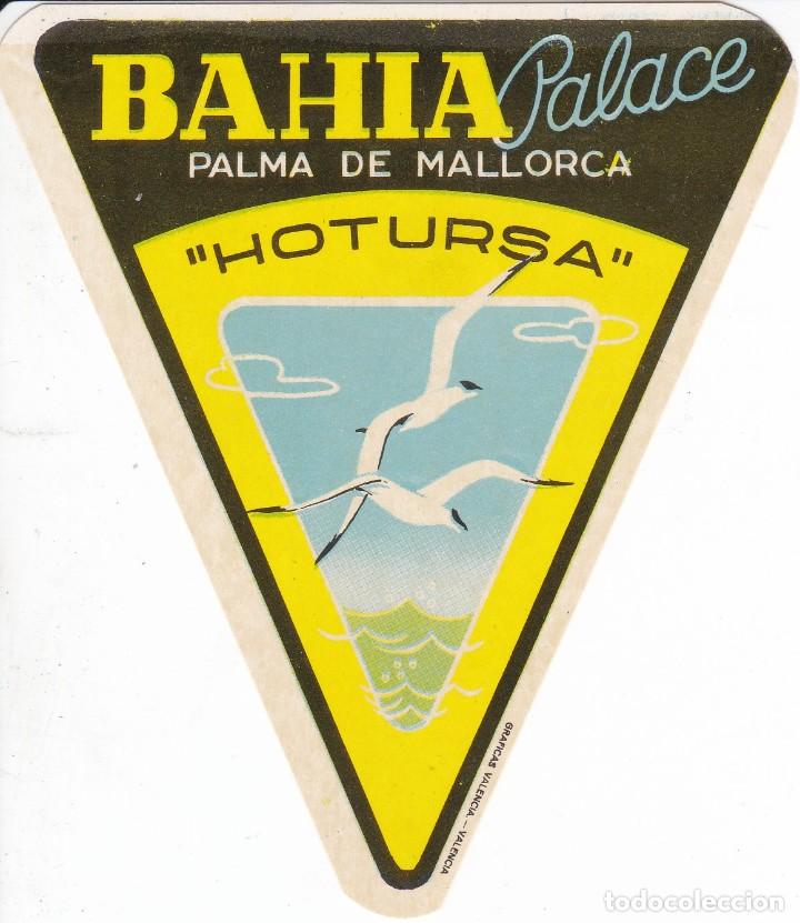 Etiquetas antiguas: ANTIGUA ETIQUETA DEL HOTEL BAHIA PALACE DE MALLORCA