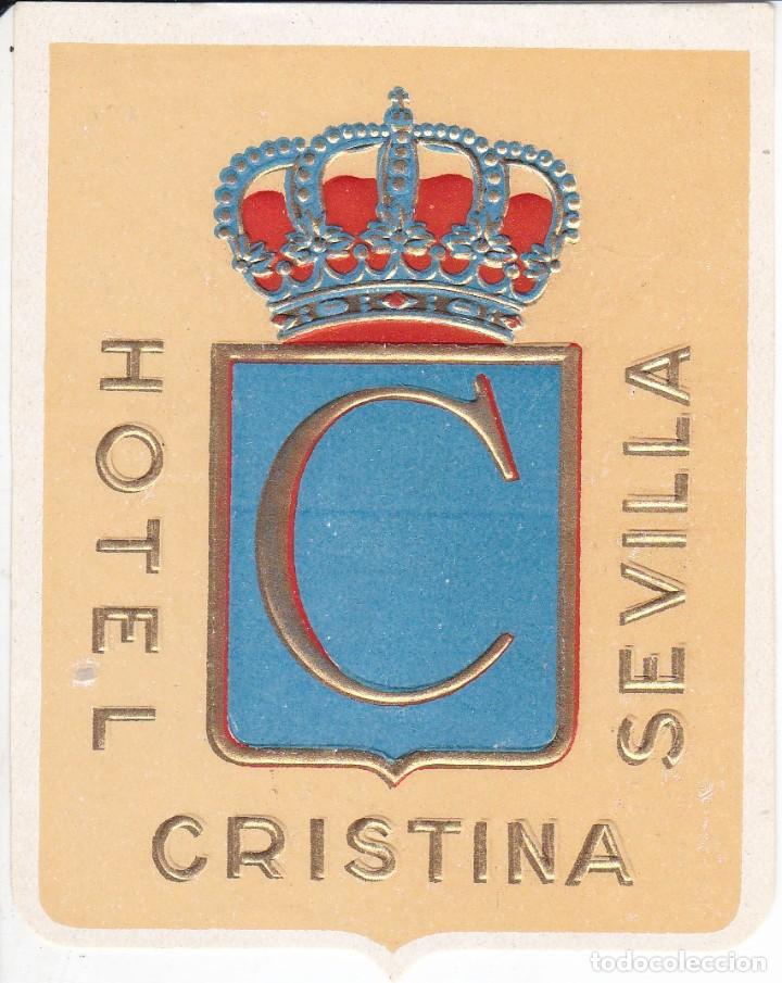 Etiquetas antiguas: ANTIGUA ETIQUETA DEL HOTEL CRISTINA DE SEVILLA