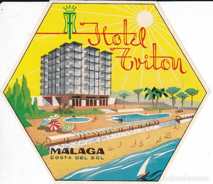 Etiquetas antigas: ANTIGUA ETIQUETA DEL HOTEL TRITON DE MALAGA