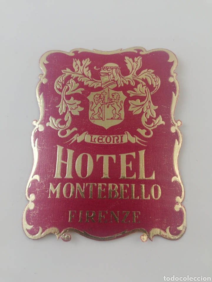 Etiquetas antiguas: ETIQUETA HOTEL MONTEBELLO FIRENZE FLORENCIA ITALIA LUGGAGE LABEL 8X6 CM