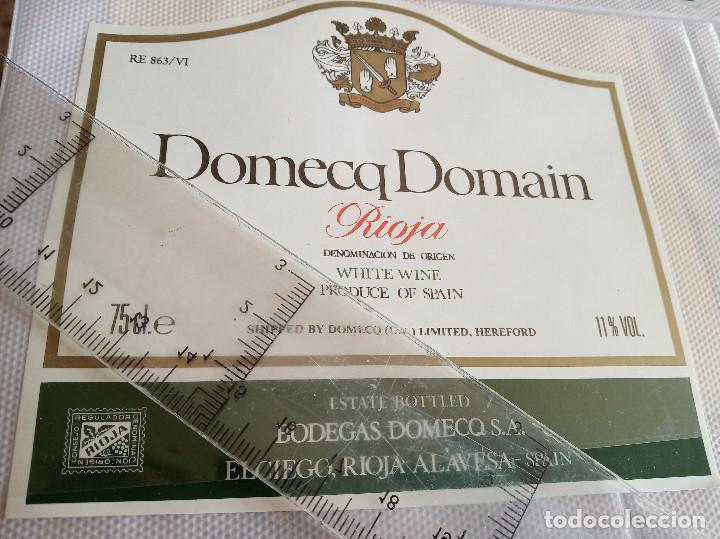 Etiquetas antiguas: etiqueta de vino domecq doma&iacute;n rioja el ciego rioja alavesa