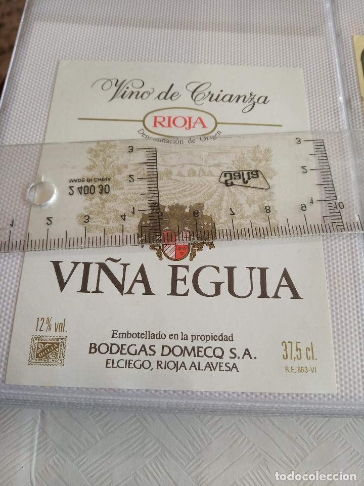 Etiquetas antiguas: etiqueta de vino de crianza rioja vi&ntilde;a eguia bodegas domecq el ciego rioja alavesa