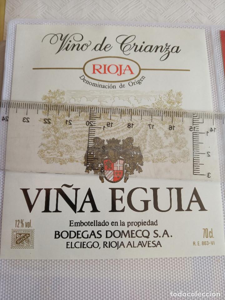 Etiquetas antiguas: etiqueta de vino de crianza rioja vi&ntilde;a eguia bodegas domecq el ciego rioja alavesa