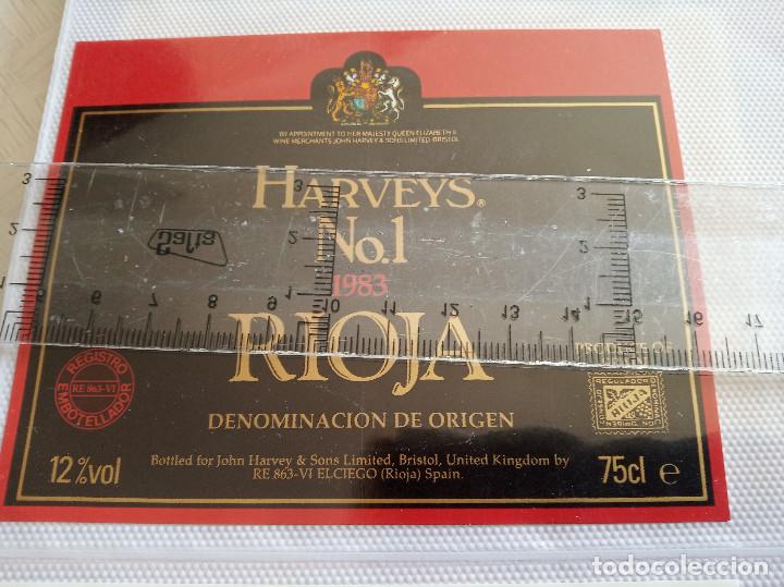 Etiquetas antiguas: etiqueta de vino harveys no.1 - 1983 - rioja - el ciego