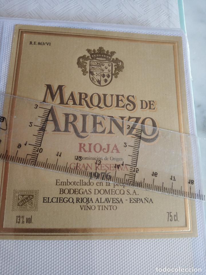 Etiquetas antiguas: etiqueta de vino marques de arienzo rioja gran reserva 1976  el ciego rioja alavesa