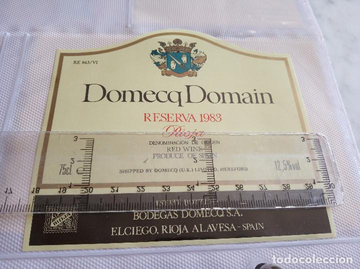 Etiquetas antiguas: etiqueta de vino domecq domain rioja reserva 1983 el ciego rioja alavesa