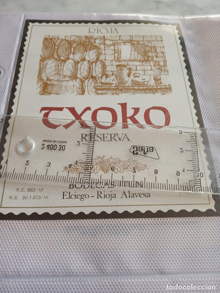 Etiquetas antiguas: etiqueta de vino rioja txoko reserva bodegas itun el ciego rioja alavesa