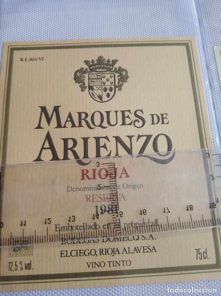 Etiquetas antiguas: etiqueta de vino rioja marques de arianzo reserva 1981 el ciego rioja alavesa tinto