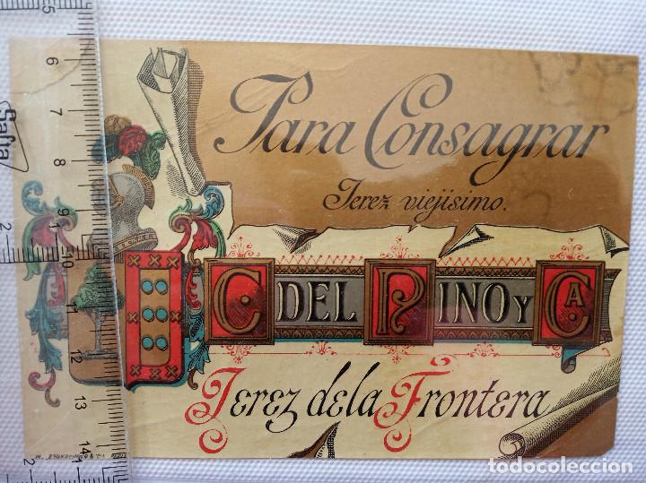 Alte Etiketten: etiqueta - para consagrar - jerez viejisimo - c.del pino y cia. jerez de la frontera -