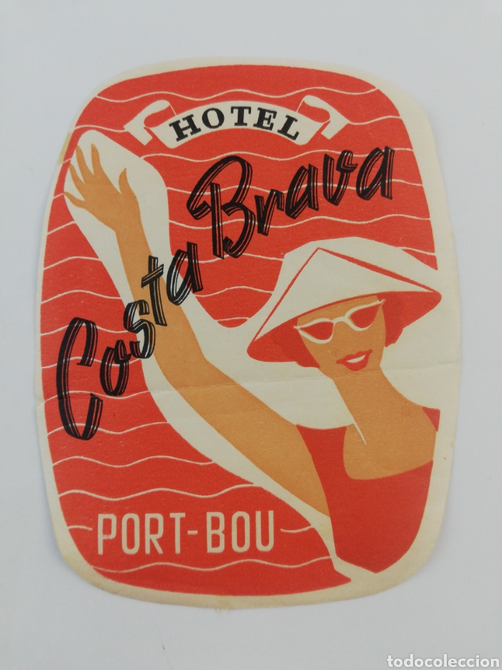 Etiquetas antiguas: ANTIGUA ETIQUETA HOTEL COSTA BRAVA PORT-BOU GIRONA LUGGAGE LABEL.