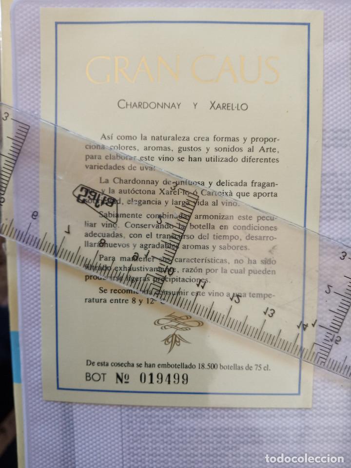 Etiquetas antiguas: etiqueta de vino numerada - gran caus - chadonnay y xarello -