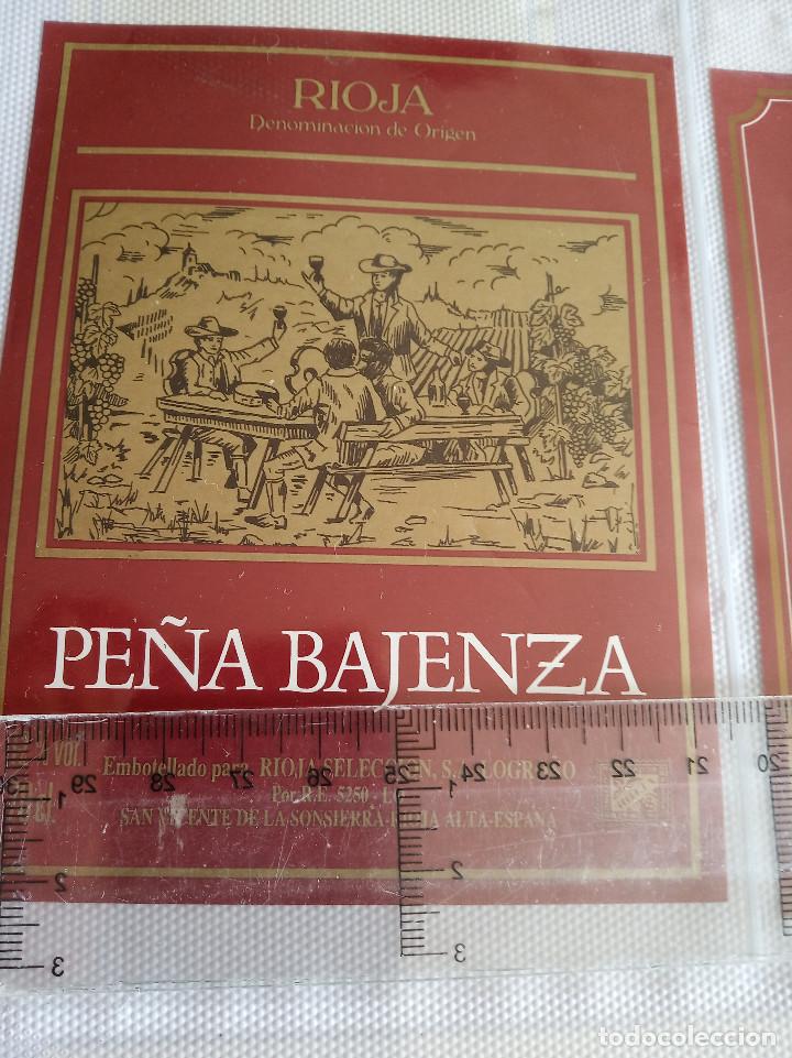 Etiquetas antiguas: etiqueta de vino - pe&ntilde;a bajenza - rioja - embotellado para rioja seleccion s.a. logro&ntilde;o