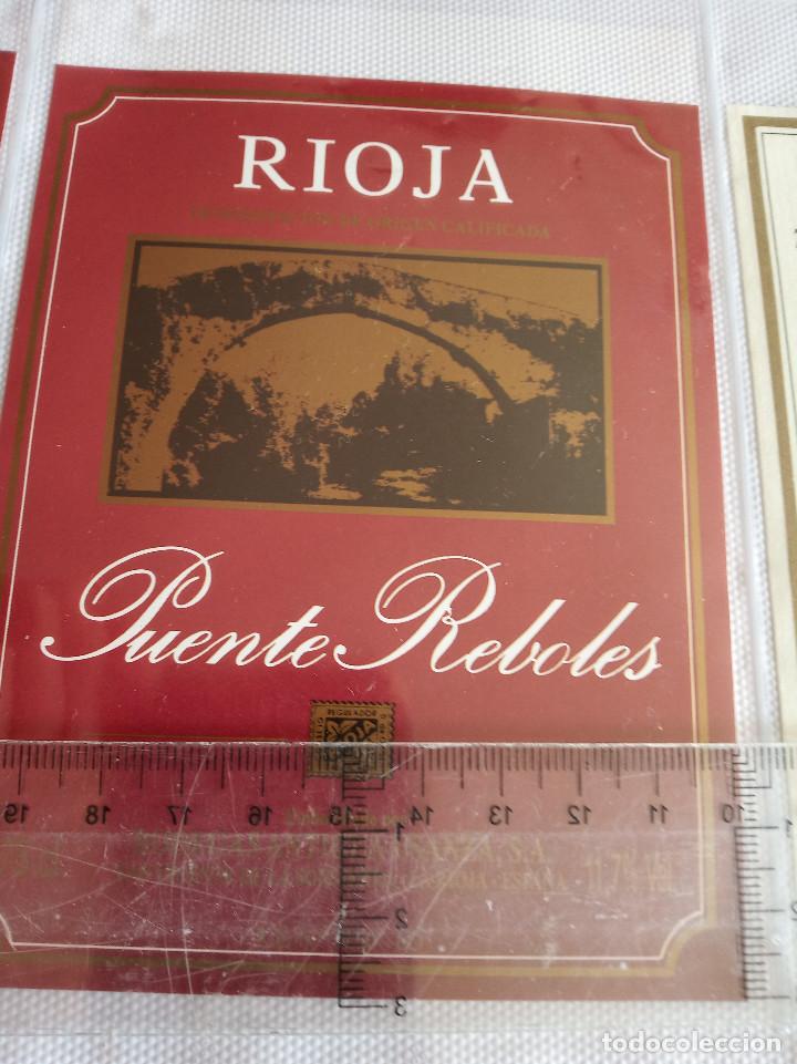 Etiquetas antiguas: etiqueta de vino - puente reboles - rioja - embotellado por bodegas antigua usanza s.a.
