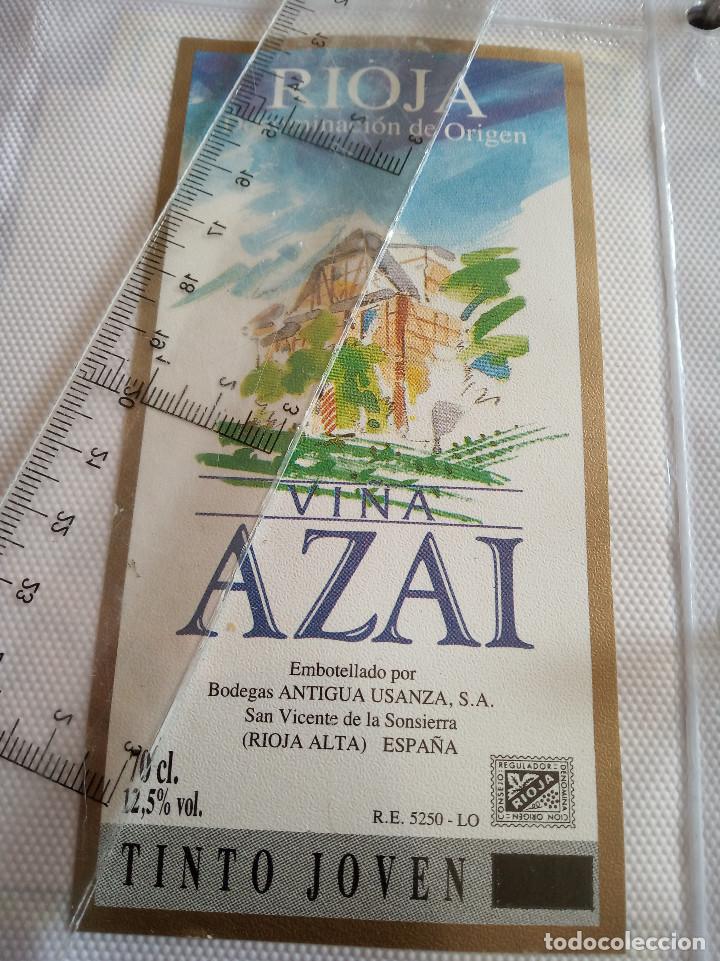 Etiquetas antiguas: etiqueta de vino - vi&ntilde;a alzai - rioja - tinto joven - embotellado por bodegas antigua usanza s.a.