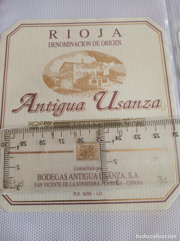 Etiquetas antiguas: etiqueta de vino - antigua usanza - rioja - reserva 1980 -