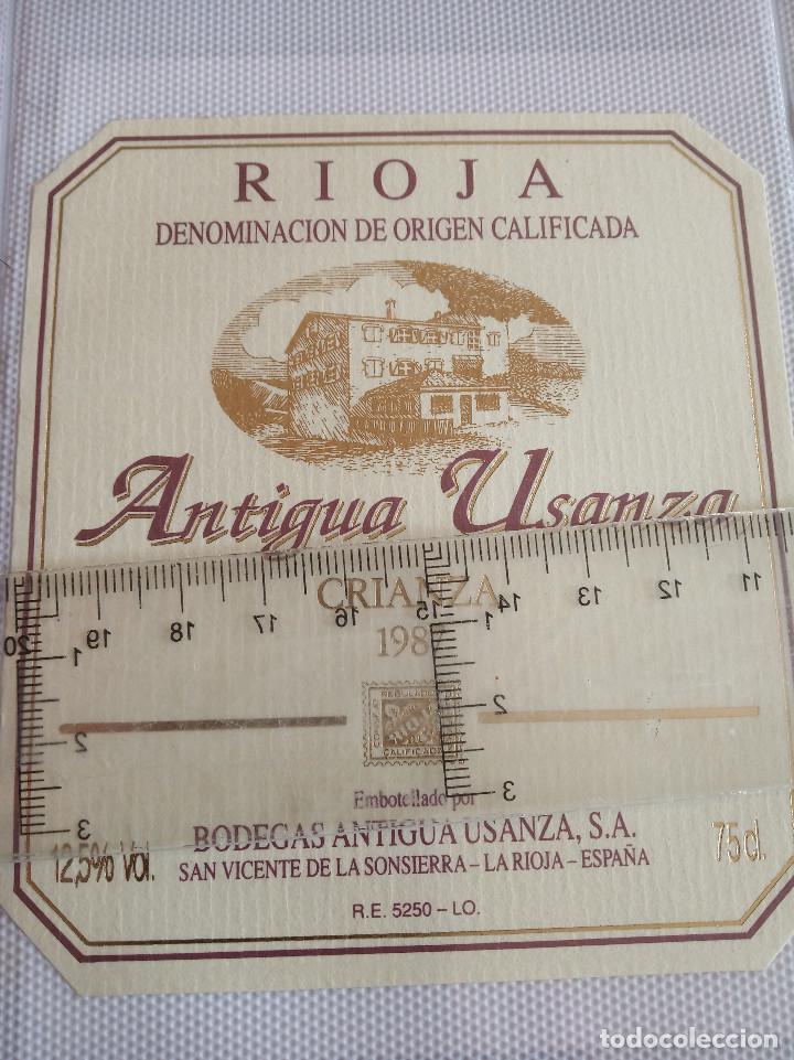 Etiquetas antiguas: etiqueta de vino - antigua usanza - rioja - crianza 1987 -