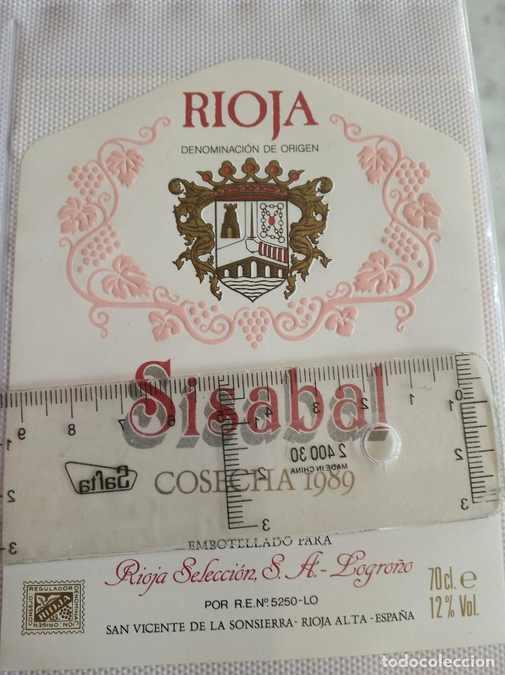 Etiquetas antiguas: etiqueta de vino - sisabal - rioja - cosecha 1989 -