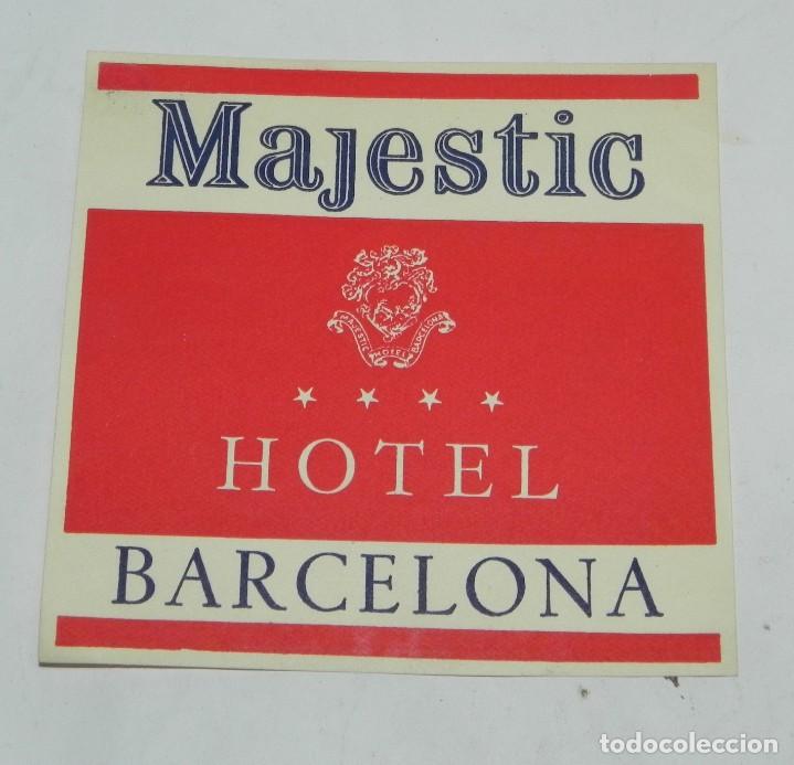 Etiquetas antiguas: ETIQUETA PARA MALETA HOTEL FELIPE II, EL ESCORIAL, LUGGAGE LABEL, MIDE 11,5 X 7,5 CMS.