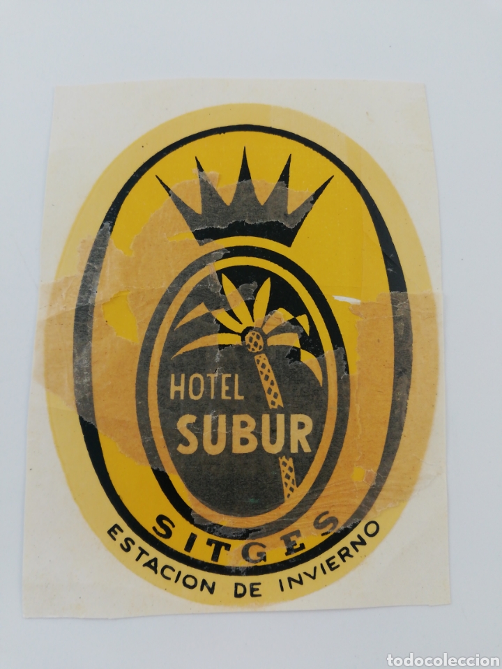 Etiquetas antiguas: ETIQUETA HOTEL SUBUR SITGES BARCELONA LUGGAGE LABEL.