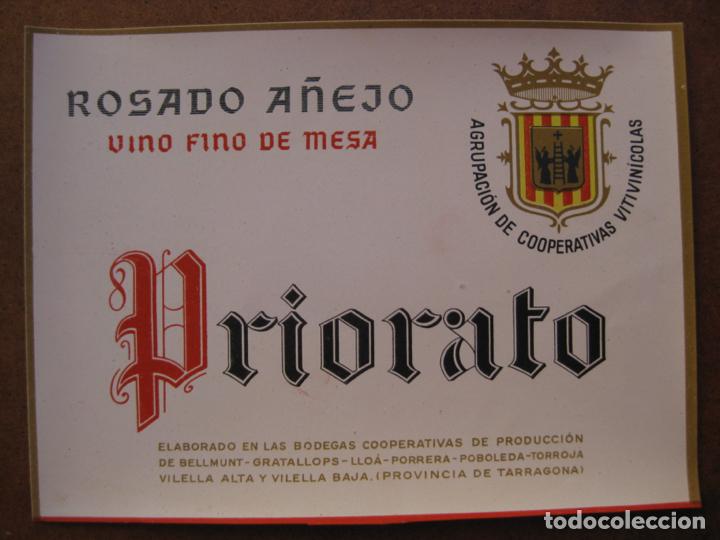 Etiquetas antiguas: ANTIGUA ETIQUETA VINO PRIORATO