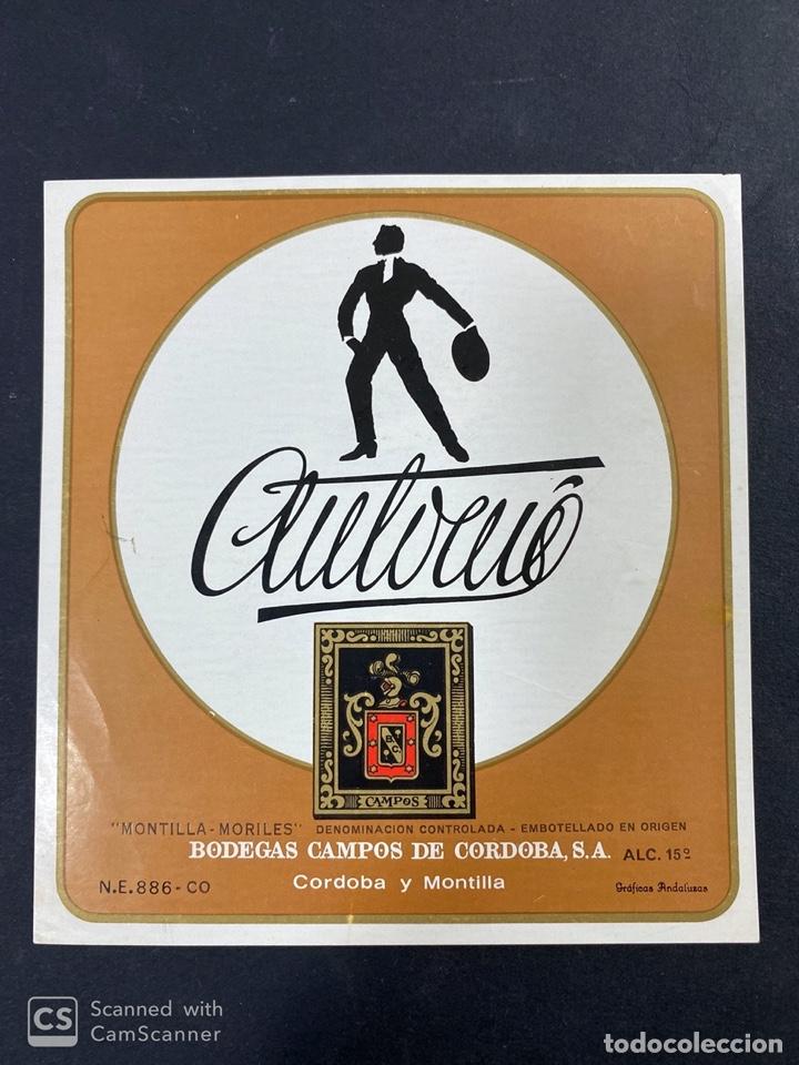 Alte Etiketten: ETIQUETA DE VINO MONTILLA-MORILES. HOMENAJE A ANTONIO EL BAILARIN. CORDOBA.  VER FOTO