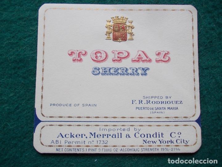Etiquetas antiguas: ETIQUETA TOPAZ SHERRY
