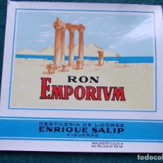 Etiquetas antiguas: ETIQUETA EMPORIUM EMPORIVM JOSE SALIP FIGUERAS RON. Lote 197107596